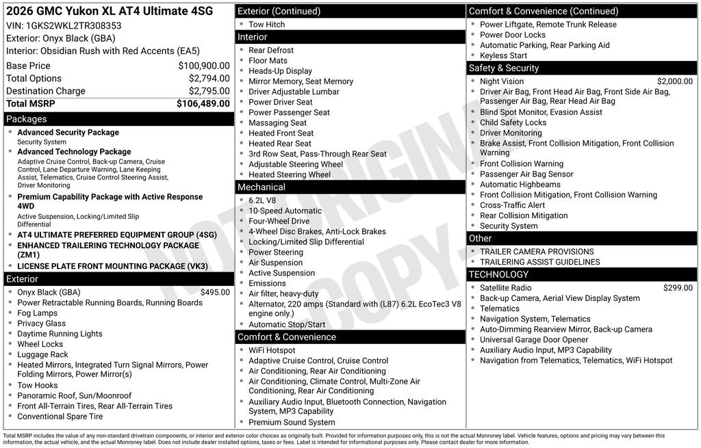 New 2026 GMC Yukon XL AT4 Ultimate AWD/4WD image 41