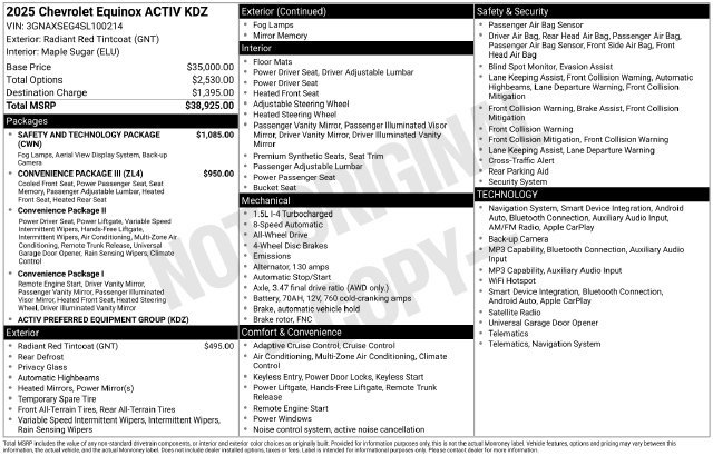 Certified 2025 Chevrolet Equinox ACTIV w/ Safety and Technology Package AWD/4WD image 7