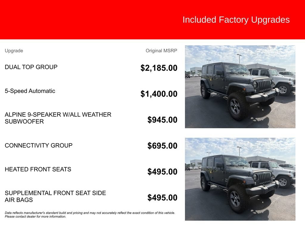 Used 2017 Jeep Wrangler Unlimited Sahara w/ Dual Top Group AWD/4WD image 2