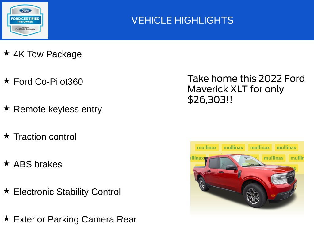 Certified 2022 Ford Maverick XLT w/ Equipment Group 300A Standard AWD/4WD image 18