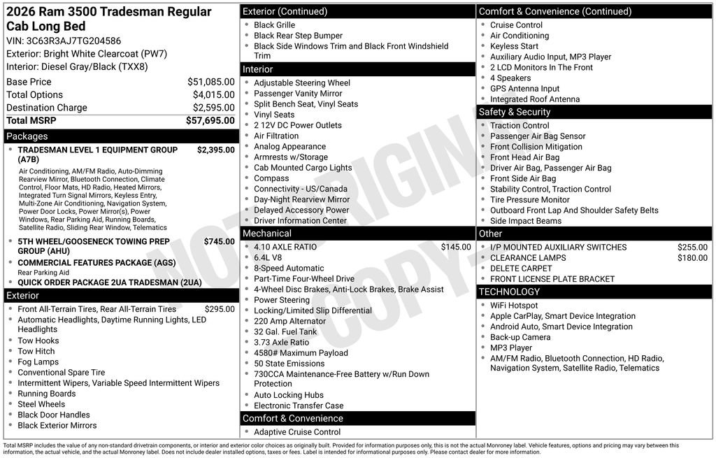 New 2026 RAM 3500 Tradesman image 32