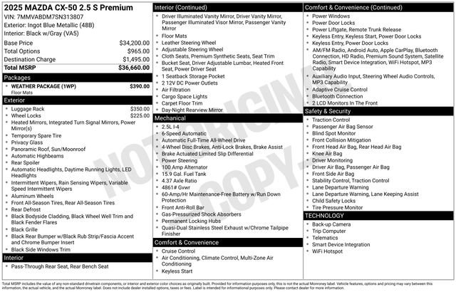 Certified 2025 MAZDA CX-50 AWD 2.5 S w/ Weather Package image 5