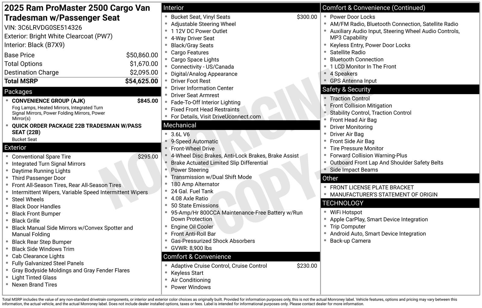 Used 2025 RAM ProMaster 2500 w/ Convenience Group FWD image 57