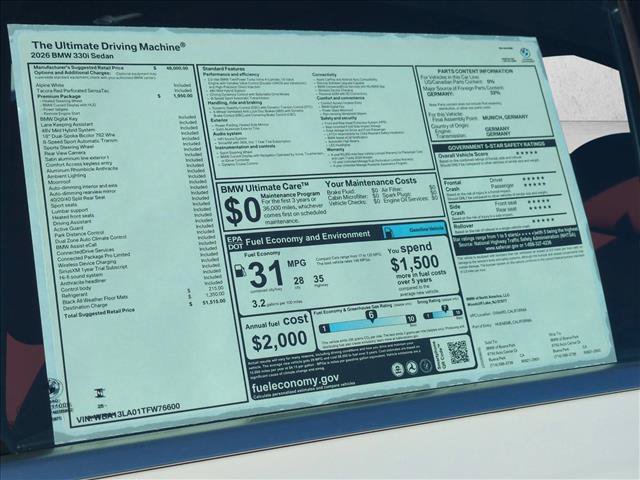 New 2026 BMW 330i Sedan w/ Premium Package RWD image 18