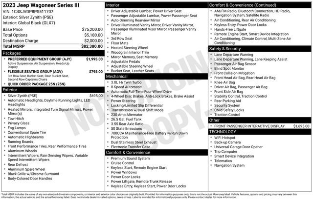 Used 2023 Jeep Wagoneer Series III w/ Preferred Equipment Group AWD/4WD image 17