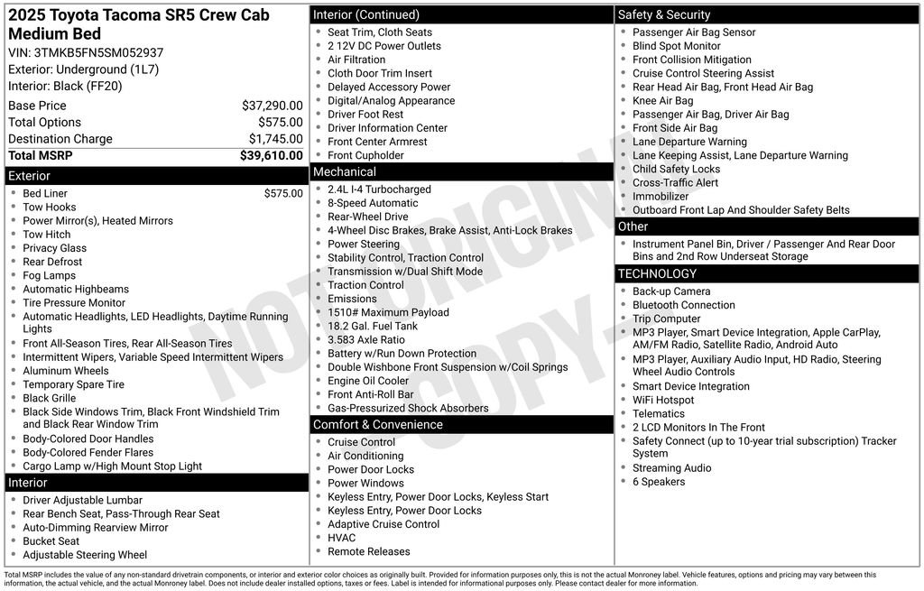 Used 2025 Toyota Tacoma SR5 RWD image 7