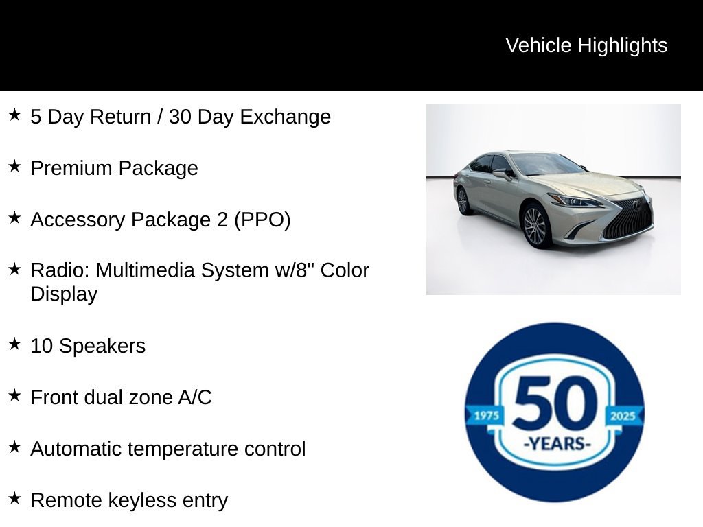 Used 2021 Lexus ES 350 w/ Premium Package FWD image 9