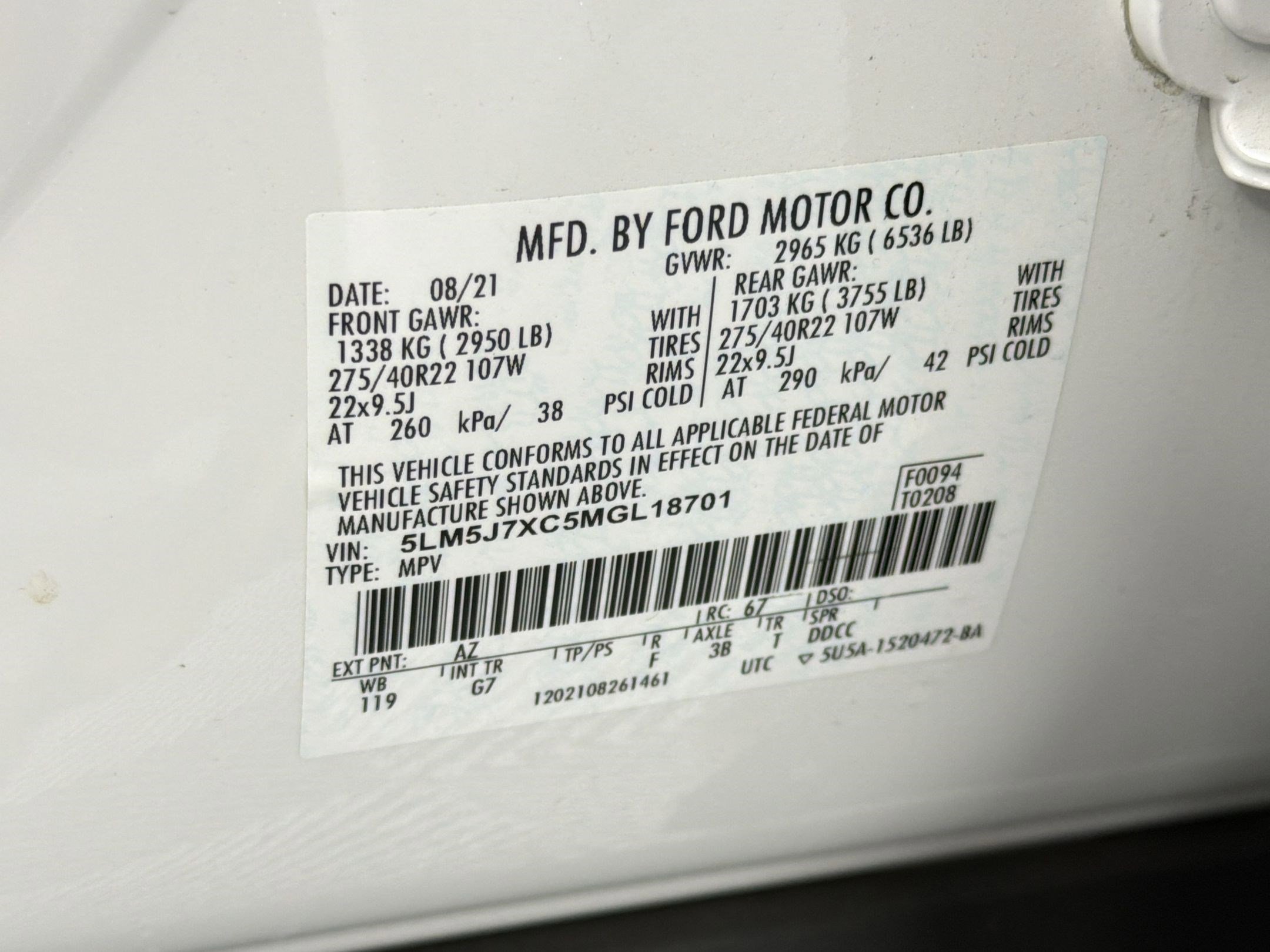 Used 2021 Lincoln Aviator Reserve w/ Equipment Group 210A image 30