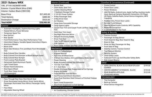Used 2021 Subaru WRX image 21
