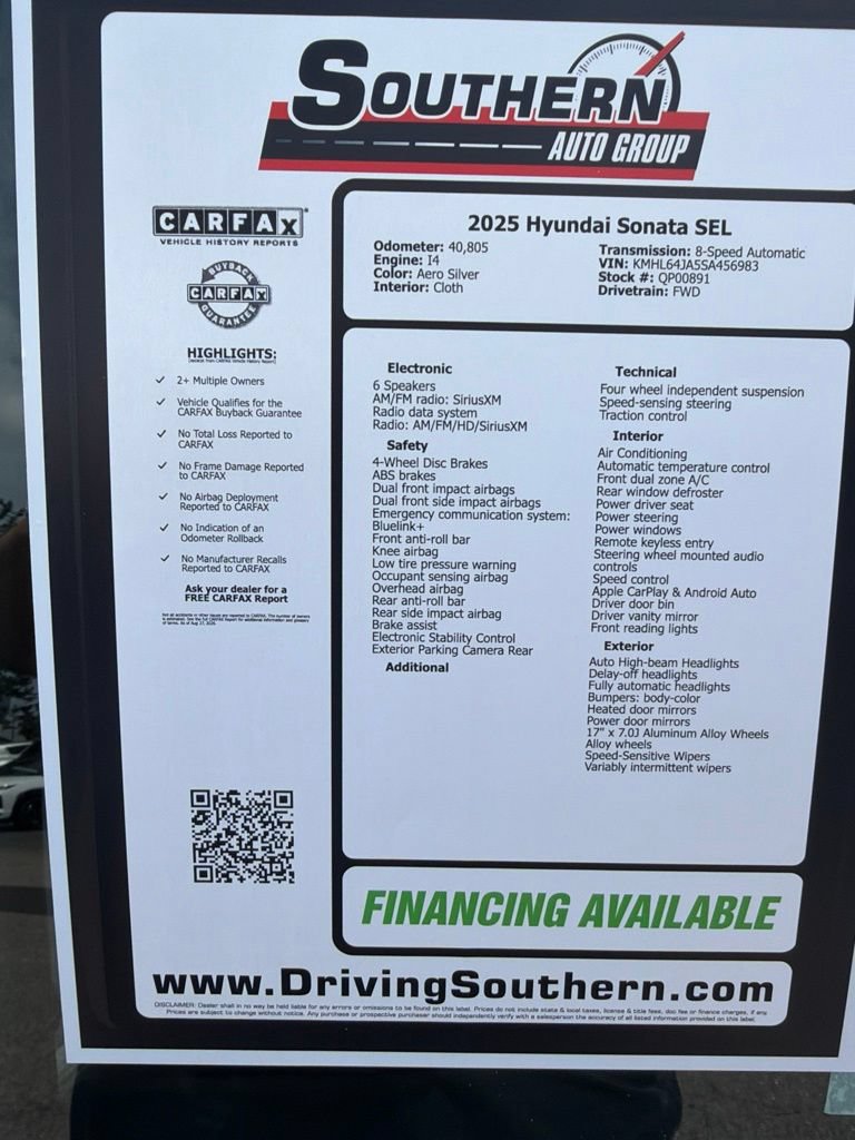 Used 2025 Hyundai Sonata SEL FWD image 13