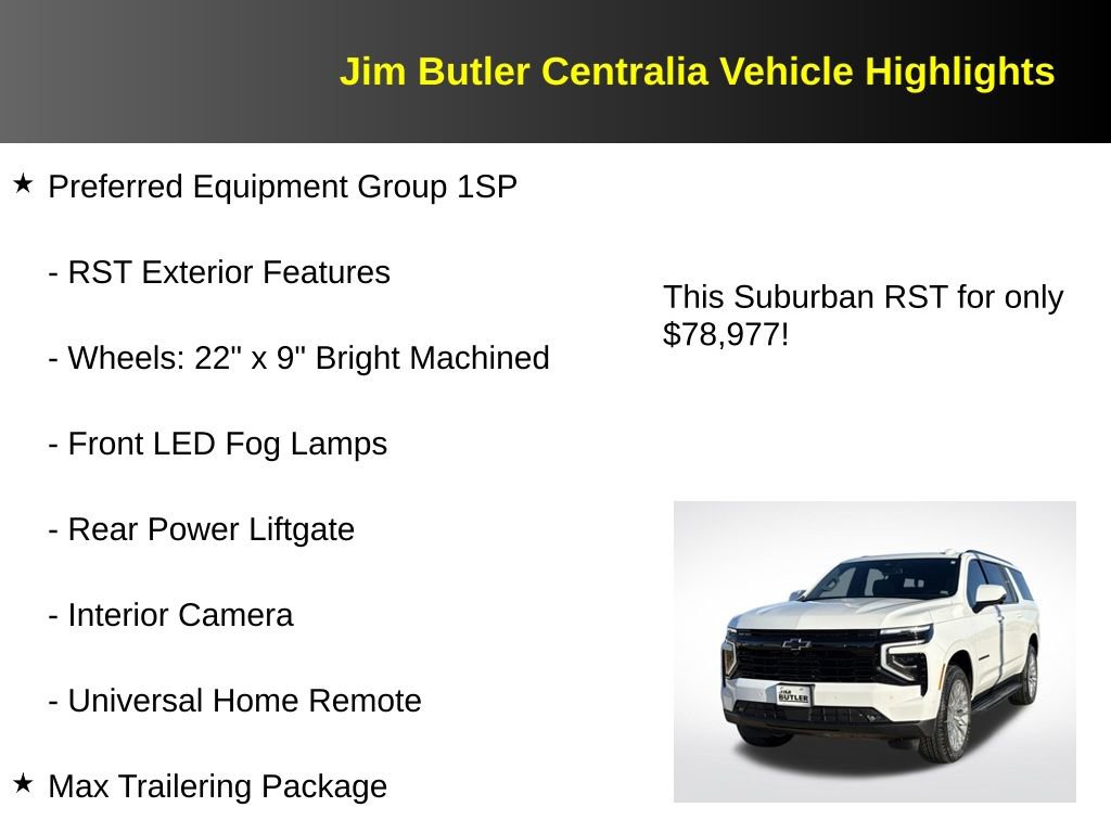 Used 2026 Chevrolet Suburban RST w/ Comfort Package image 12