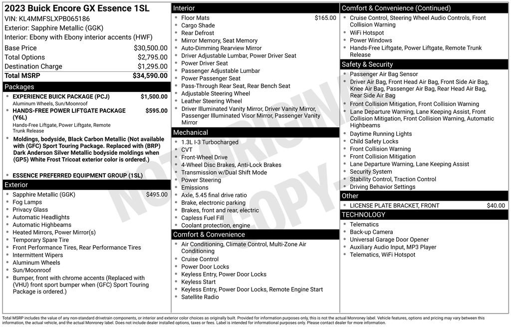 Used 2023 Buick Encore GX Essence w/ Experience Buick Package image 34