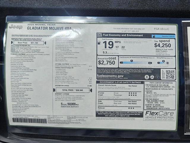 New 2025 Jeep Gladiator Mojave w/ Convenience Group image 16