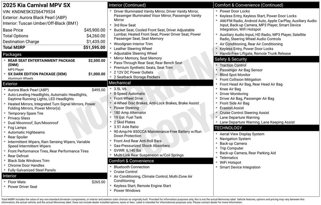Used 2025 Kia Carnival SX FWD image 8