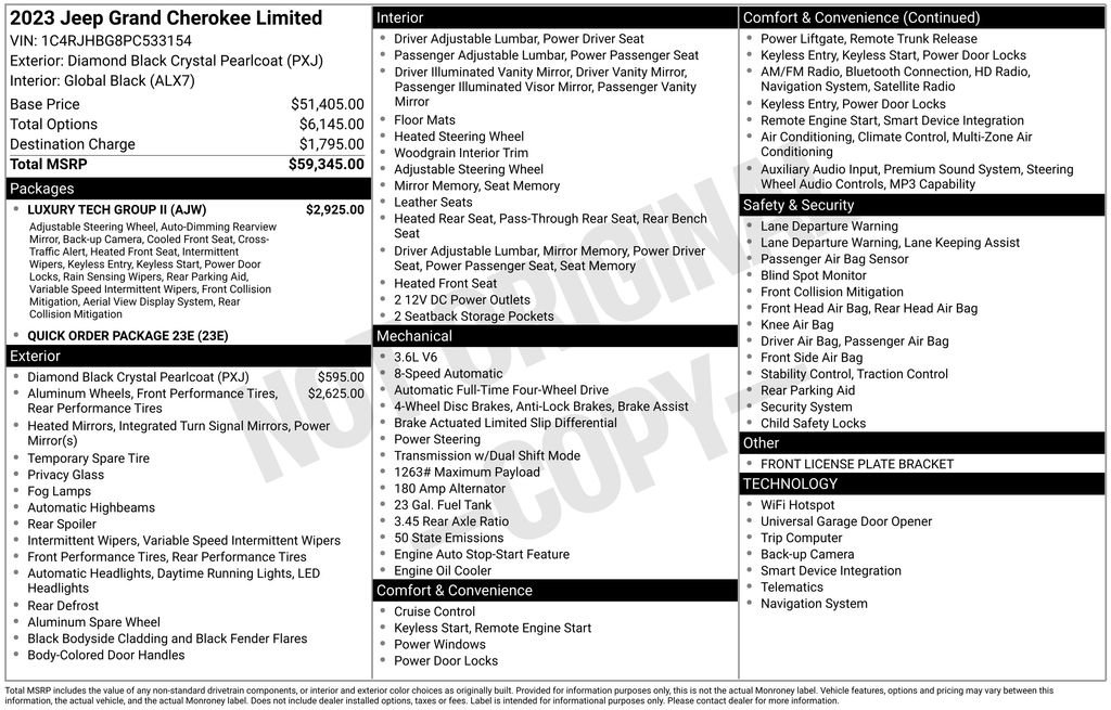 Used 2023 Jeep Grand Cherokee Limited w/ Luxury Tech Group II image 51