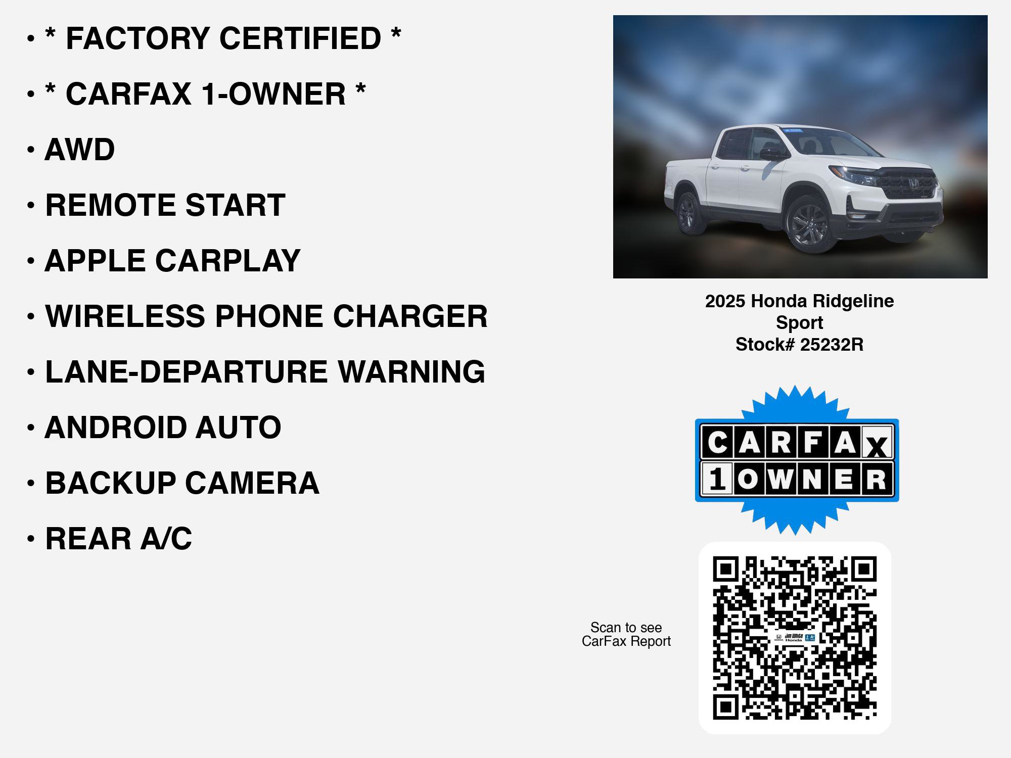 Certified 2025 Honda Ridgeline Sport image 7