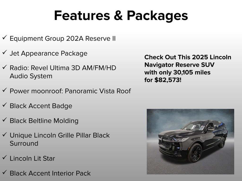 Used 2025 Lincoln Navigator Reserve w/ Jet Appearance Package image 4