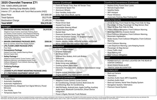 Used 2025 Chevrolet Traverse Z71 AWD/4WD image 34
