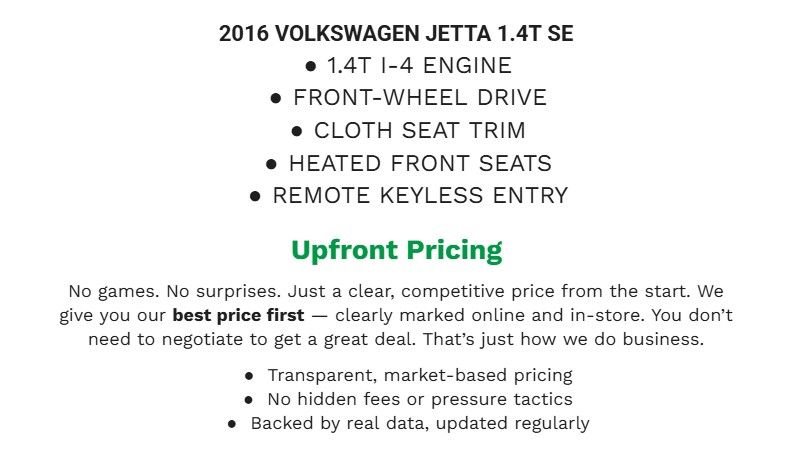 Used 2016 Volkswagen Jetta SE FWD image 2