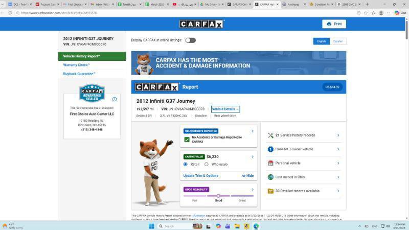 Used 2012 INFINITI G37 Journey w/ Premium Pkg image 2