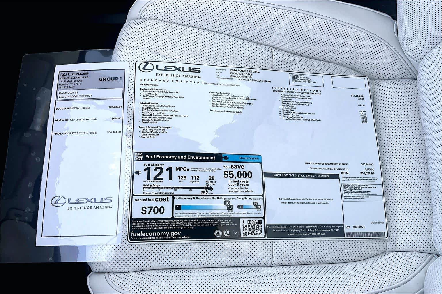 New 2026 Lexus ES 350e FWD image 21