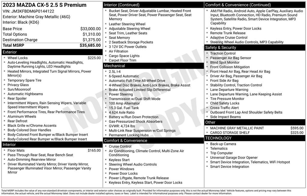 Used 2023 MAZDA CX-5 AWD 2.5 S w/ Premium Package image 30