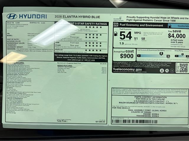 New 2026 Hyundai Elantra Blue image 28