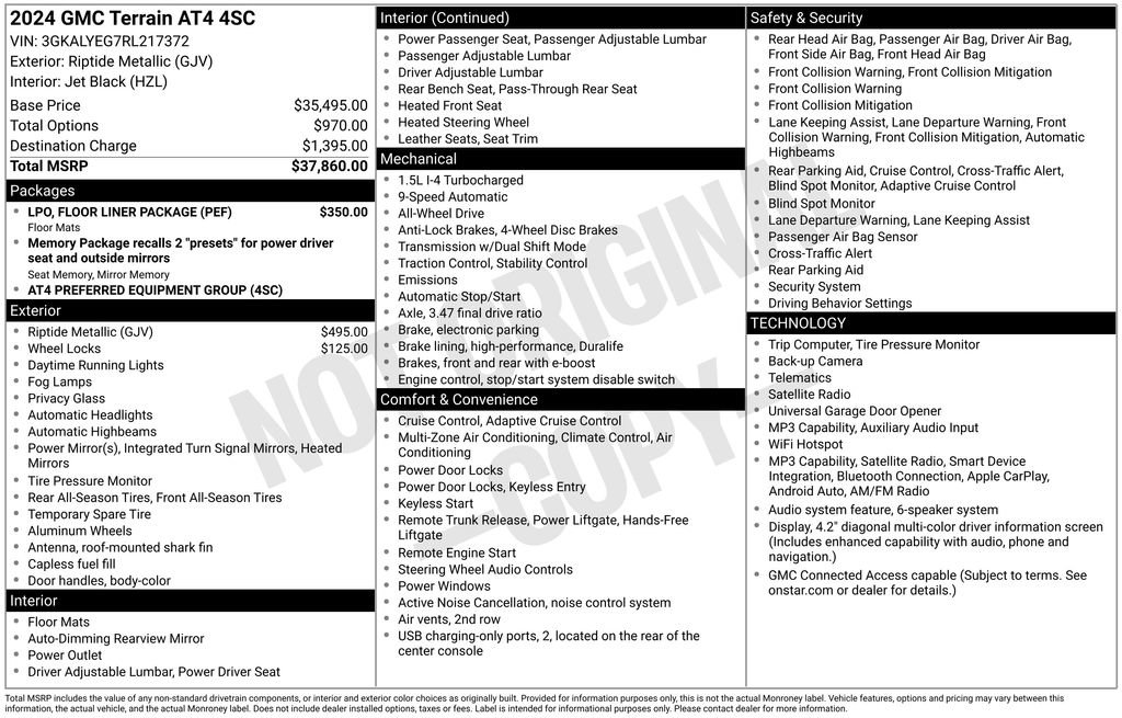 Certified 2024 GMC Terrain AT4 w/ LPO, Floor Liner Package AWD/4WD image 32