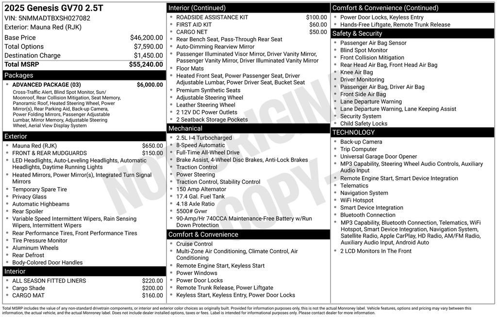 Certified 2025 Genesis GV70 2.5T w/ Advanced Package image 15