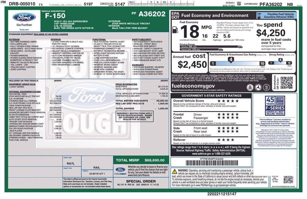 Used 2023 Ford F150 Lariat w/ Trailer Tow Package image 57