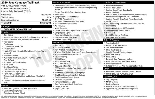 Used 2020 Jeep Compass Trailhawk image 4