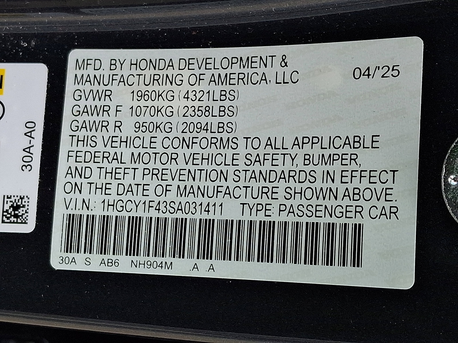 Certified 2025 Honda Accord SE image 4