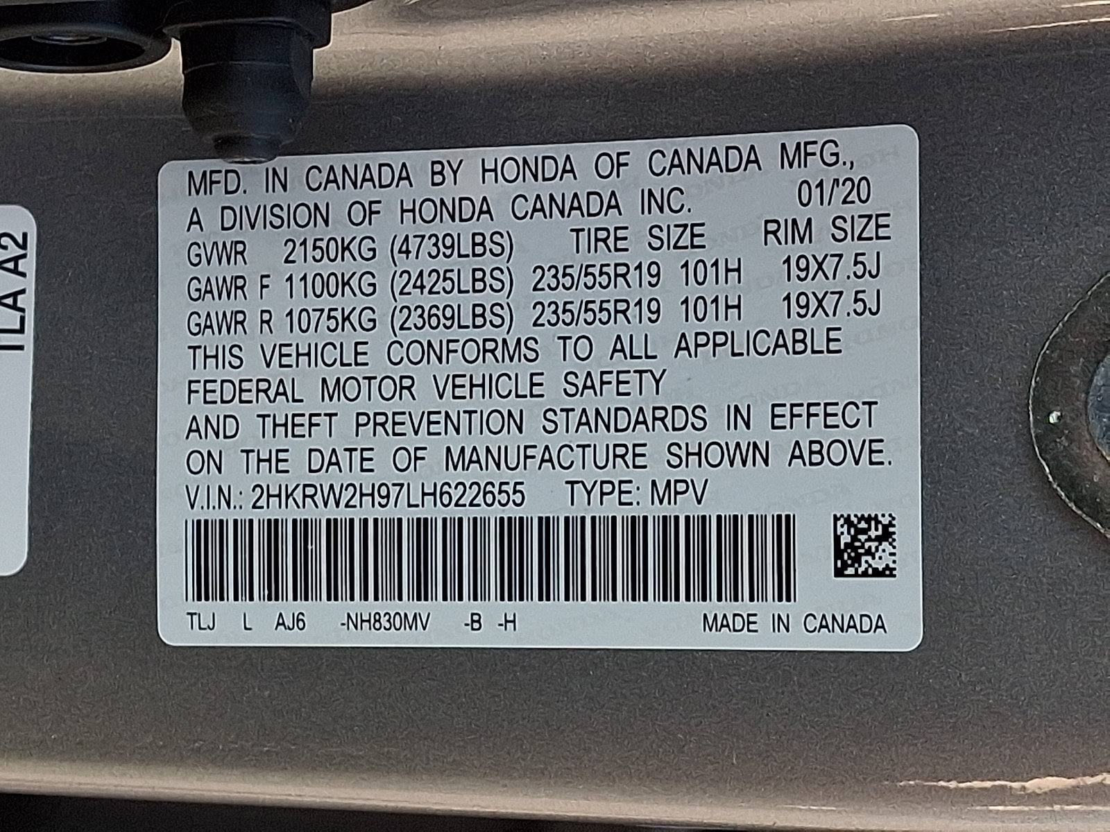 Certified 2020 Honda CR-V Touring image 31