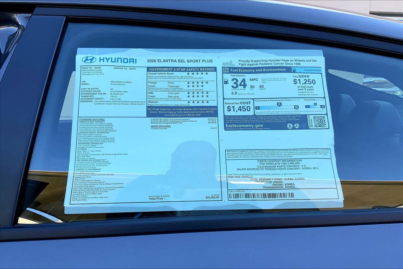 New 2026 Hyundai Elantra SEL Sport FWD image 17