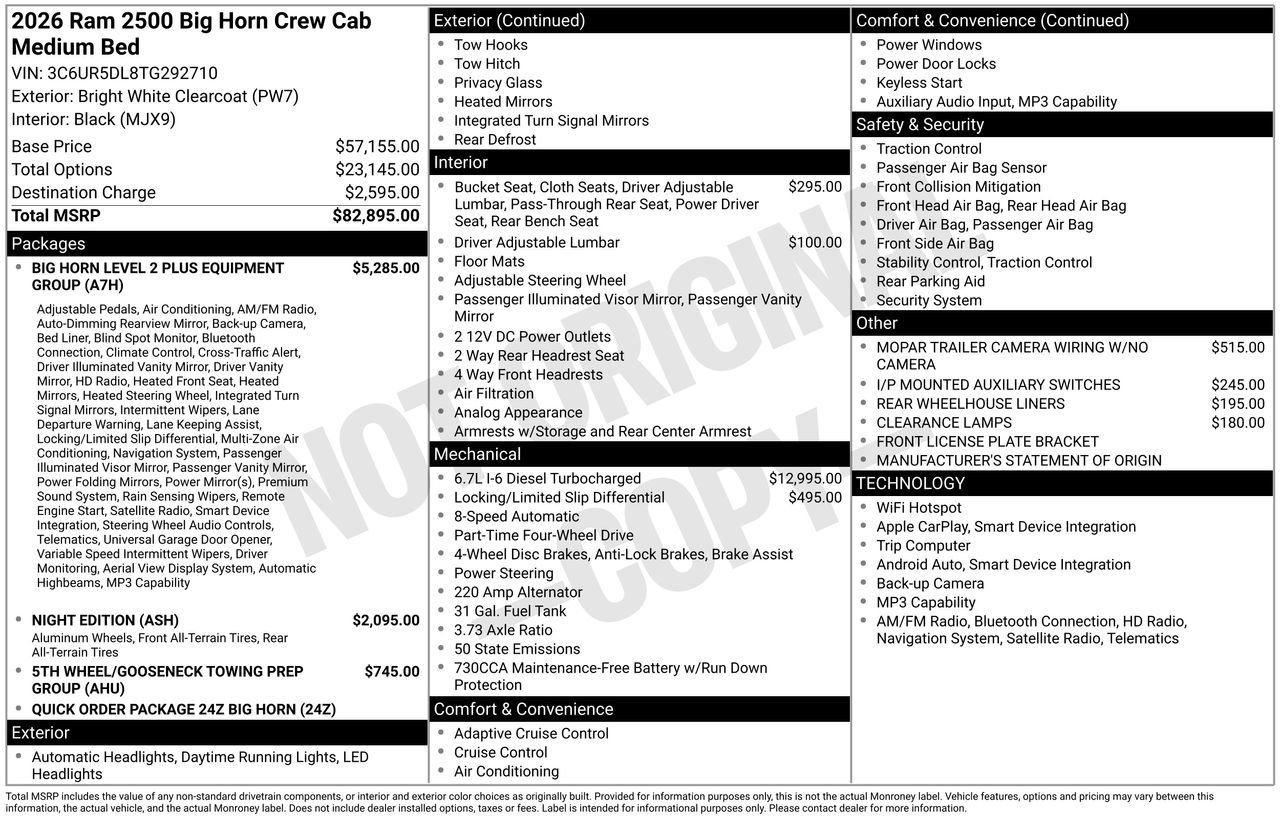 New 2026 RAM 2500 Big Horn image 29