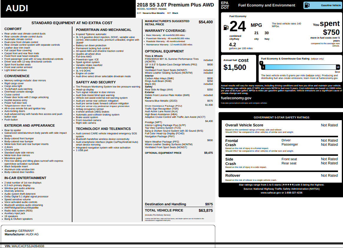 Used 2018 Audi S5 Prestige image 22