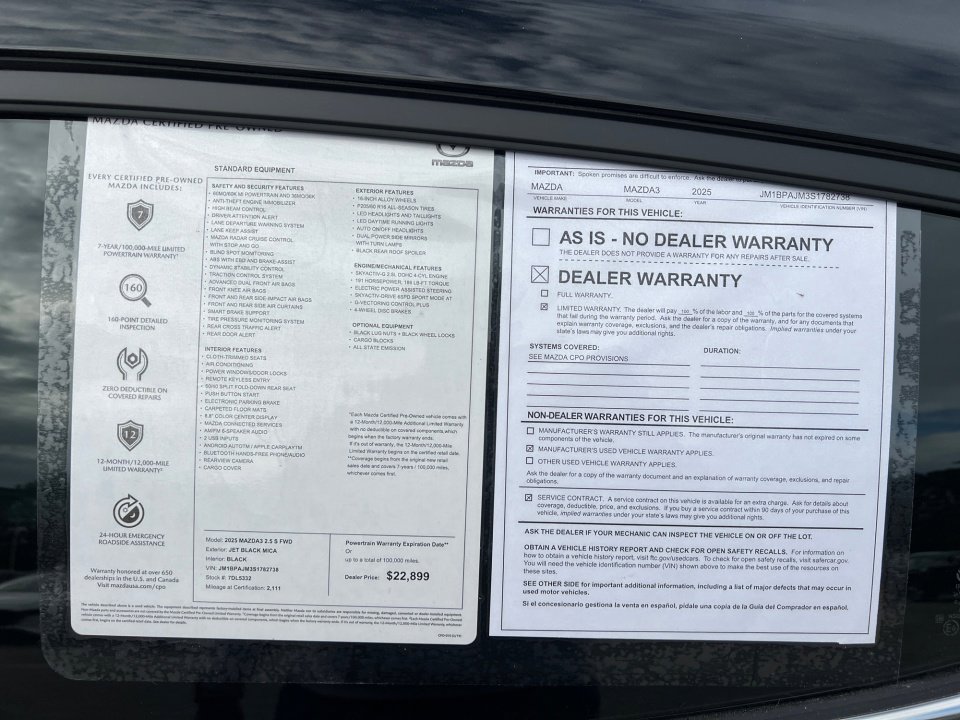 Certified 2025 MAZDA MAZDA3 s image 33