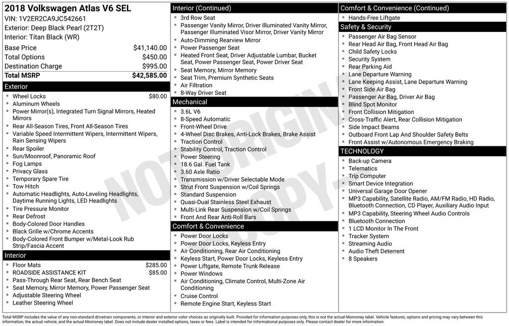 Used 2018 Volkswagen Atlas SEL FWD image 10