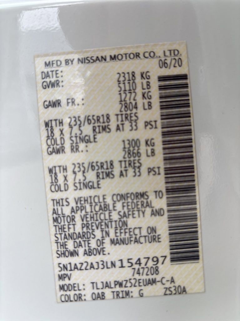 Used 2020 Nissan Murano S w/ Technology Package FWD image 10