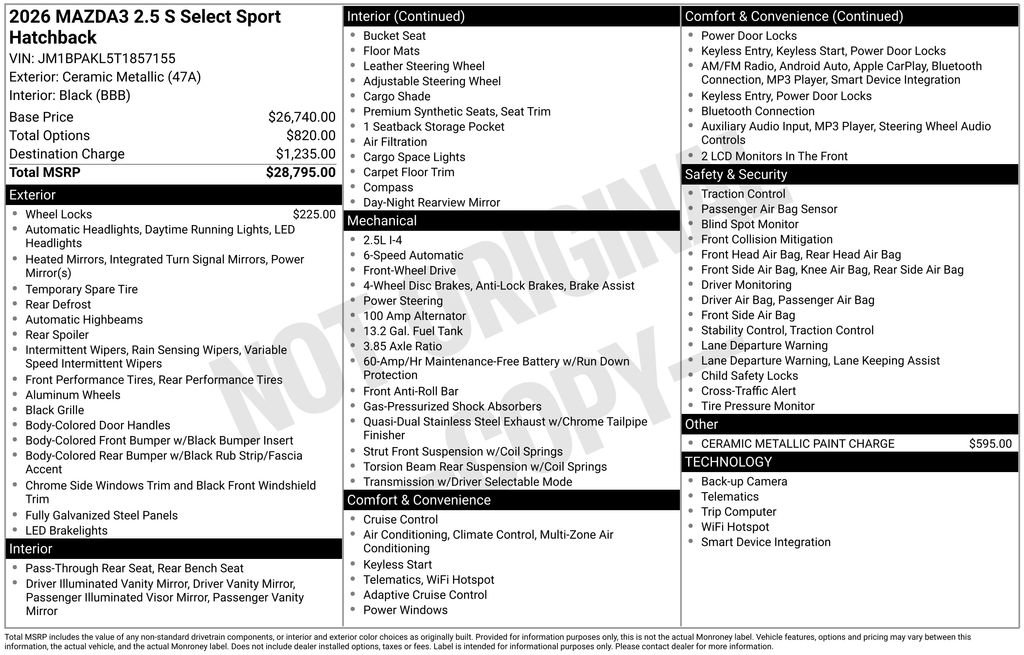 New 2026 MAZDA MAZDA3 s Sport image 25