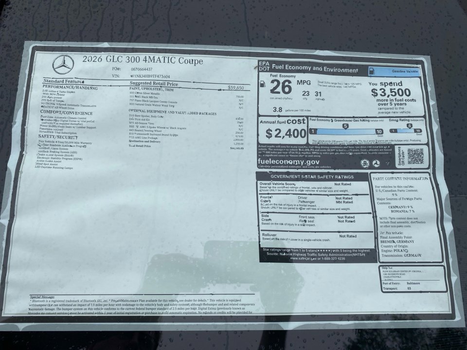 New 2026 Mercedes-Benz GLC 300 4MATIC Coupe image 33