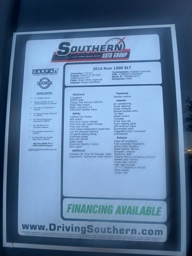 Used 2016 RAM 1500 Classic SLT RWD image 28