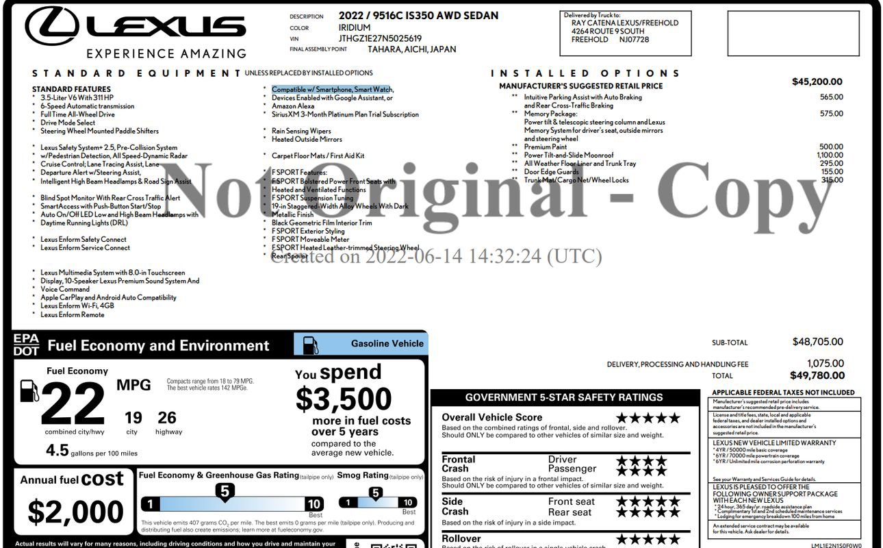 Used 2022 Lexus IS 350 F Sport w/ Memory Package image 9