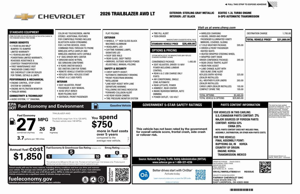 New 2026 Chevrolet TrailBlazer LT w/ Convenience Package image 4