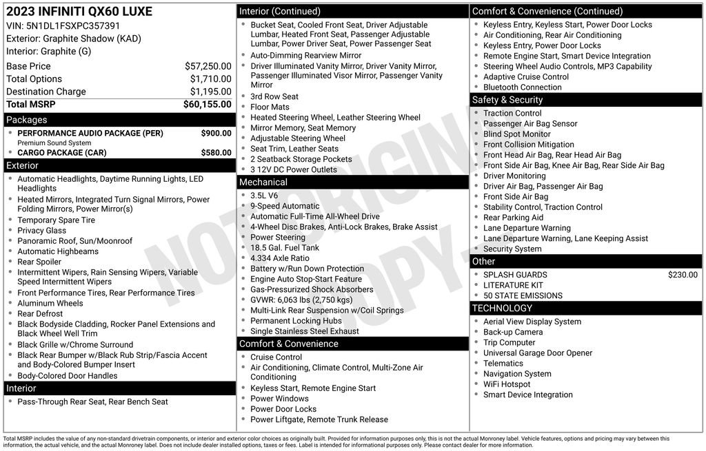 Certified 2023 INFINITI QX60 Luxe w/ Performance Audio Package image 2