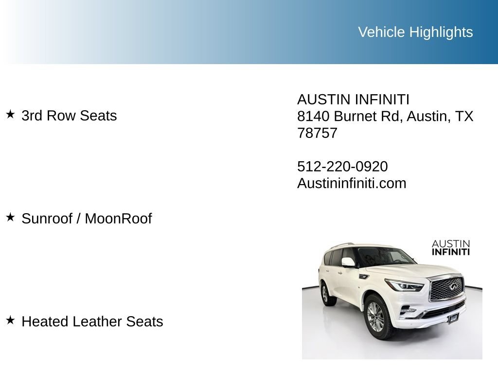 Used 2018 INFINITI QX80 2WD w/ Driver Assistance Package image 9