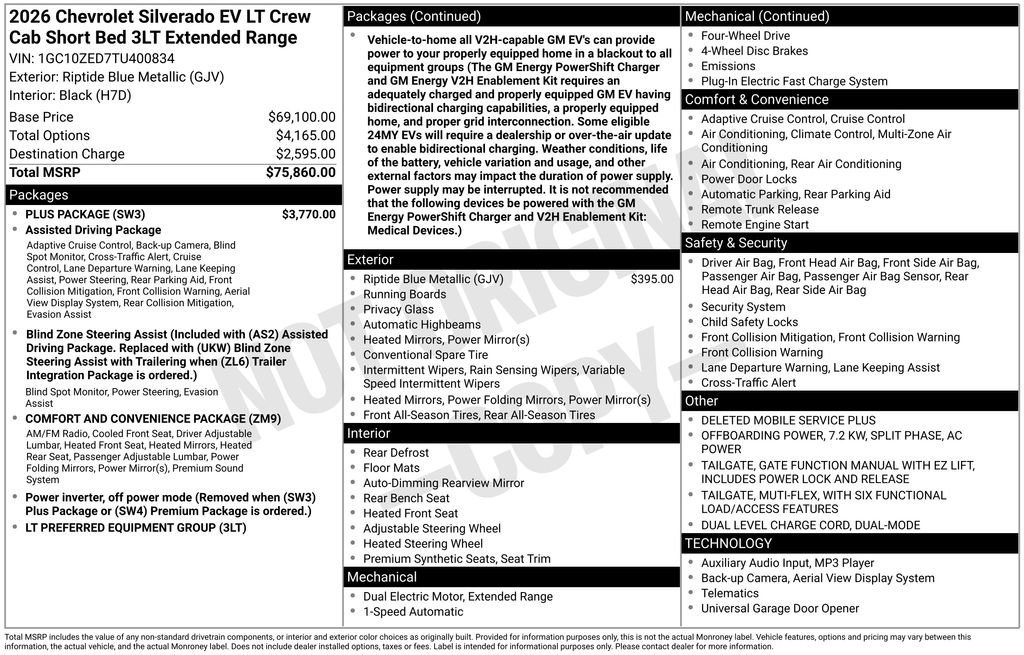 New 2026 Chevrolet Silverado EV LT w/ Plus Package image 6