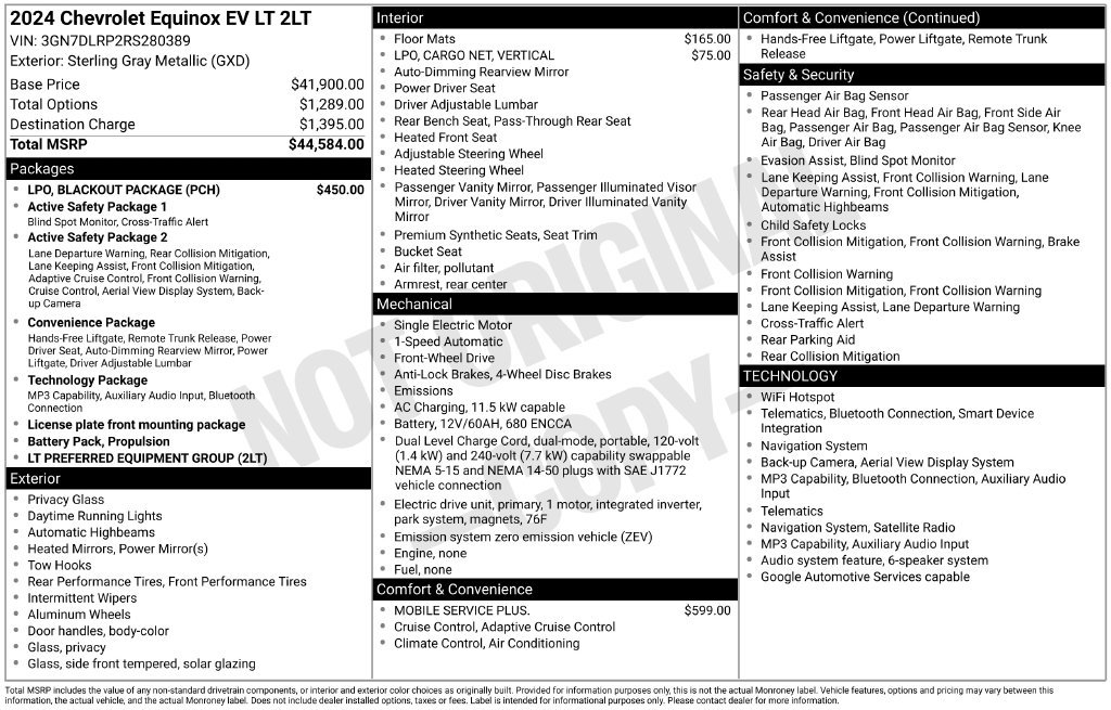 Used 2024 Chevrolet Equinox EV LT w/ LPO, Blackout Package FWD image 40