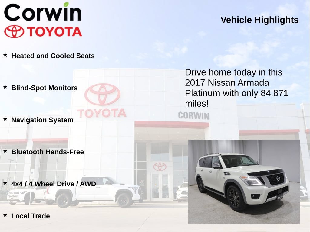 Used 2017 Nissan Armada Platinum w/ Captain Seat Package AWD/4WD image 7