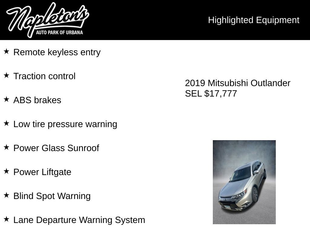 Used 2019 Mitsubishi Outlander SEL AWD/4WD image 3